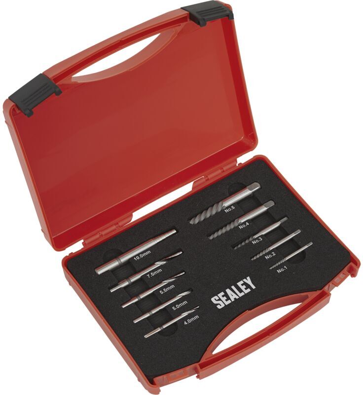 Sealey - AK8187 Step Drill Screw/Bolt Extractor Set 10pc