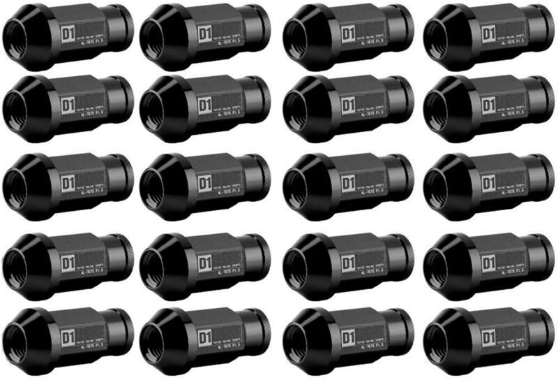 Sollbry - Wheel Nuts, Aluminum Car Tire Screw Racing Lug Nut M12X1.5 (20 Pack)(Black)