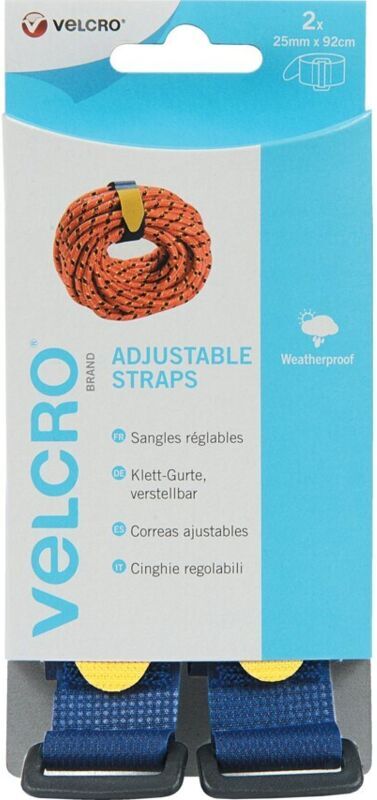 Adjustable Strap 2 5mm x 92cm x 2 Blue - Velcro