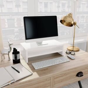 Monitor Stand High Gloss White 42x24x13 cm Chipboard VD31251 - Hommoo