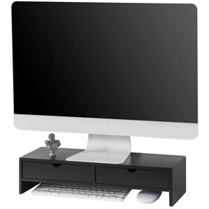 Monitor Stand Riser 2 Drawers Computer Screen Riser Desk Organizer Black,BBF02-SCH - Sobuy