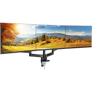 VEVOR Triple Monitor Mount, Supports 13'-27' Screens, Fully Adjustable Gas Spring Monitor Arm, Holds up to 20 lbs per Arm, Computer Stand Holder with