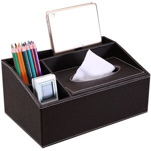 PESCE Multifunctional Leather Tissue Box Coffee Table Desktop Remote Control Storage Box style1