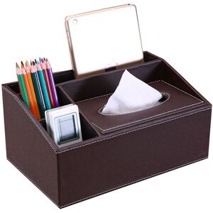PESCE Multifunctional Leather Tissue Box Coffee Table Desktop Remote Control Storage Box style2
