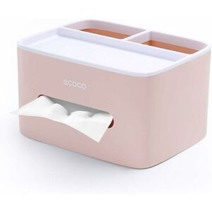 Tissue box, pvc tissue box, multi-function box, pen holder, remote control holder, tissue holder, storage box, cosmetic tissue box (Pink) Hiasdfls