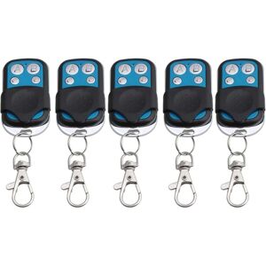 TINOR 5 Pack 4 Channel 433MHz Black Wireless RF Remote Control Learning Code 1527 Receiver 1527 Key Fob