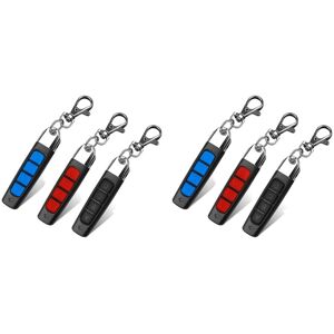 Tlily - 6 Pcs Universal 4 Key Buttons Garage Door Opener Remote Control Duplicator New Garage Gate Door Remote Control 433MHZ