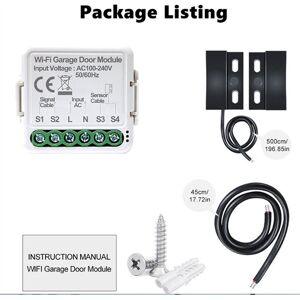 TLILY Tuya Smart WiFi Garage Door Opener Controller App Voice Remote Control Work for Alexa Home Assistant
