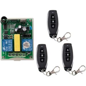 ODIPIE 2-channel radio remote control, 1 receiver + 3 transmitters for hose, garage door radio set, electric cable winch, motor control, reversing function, ODIPIE 2-channel radio remote control, 1 receiver + 3 transmitters for hose, garage door radio set, electric cable winch, motor control, reversing function,