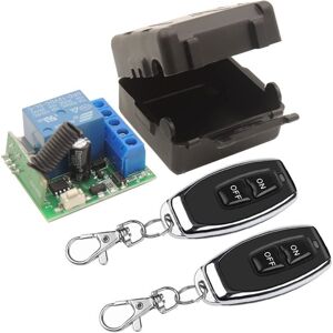 SNQ 433MHz Universal Radio Switch, 1-Channel 12V DC RF Relay Receiver Module with 2 Transmitters, DIY Remote Control SNQ 433MHz Universal Radio Switch, 1-Channel 12V DC RF Relay Receiver Module with 2 Transmitters, DIY Remote Control