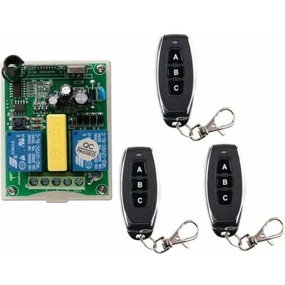 COOCHEER 2-channel radio remote control, 1 receiver + 3 transmitters for pipe gates, radio set, electric winch control, 220 V, reverse function COOCHEER 2-channel radio remote control, 1 receiver + 3 transmitters for pipe gates, radio set, electric winch control, 220 V, reverse function