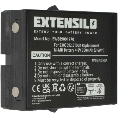 Extensilo Battery Replacement For Ikusi Bt06k, 2303692 For Industrial Radio Remote Control (750 Mah, 4.8 V, Nimh) Extensilo Battery Replacement For Ikusi Bt06k, 2303692 For Industrial Radio Remote Control (750 Mah, 4.8 V, Nimh)