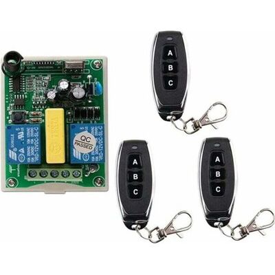 OEM 2-channel Radio Remote Control, 1 Receiver + 3 Transmitters For Tubular Garage Doors, Radio Kit, Electric Winch Motor Control, 220v, Reversing Function OEM 2-channel Radio Remote Control, 1 Receiver + 3 Transmitters For Tubular Garage Doors, Radio Kit, Electric Winch Motor Control, 220v, Reversing Function