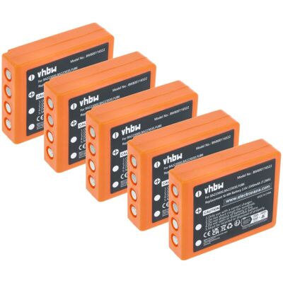 vhbw 5x Battery Replacement for HBC FBFUB09N, BA223031, BA223001, BA223000, BA223030 for Industrial Radio Remote Control (2000 mAh, 3.6 V, NiMH) vhbw 5x Battery Replacement for HBC FBFUB09N, BA223031, BA223001, BA223000, BA223030 for Industrial Radio Remote Control (2000 mAh, 3.6 V, NiMH)