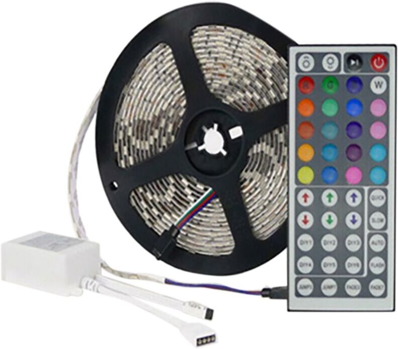 TLILY 5 Meter 3528RGB Strip Light Kit +44 Keys Remote Control Waterproof Led Plate Color Random