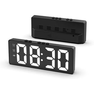 Digital Alarm Clock, led Clock for Bedroom, with Temperature Display, Adjustable Brightness, Voice Control, 12/24H Display - Alwaysh