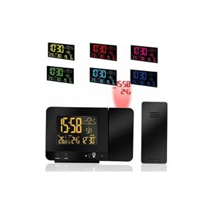 HÉLOISE Digital Projection Alarm Clock, Indoor and Outdoor Temperature, Weather Forecast, 12/24H Day Date Display, Snooze Function, usb Charging Port, 8