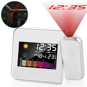 HÉLOISE Projection Alarm Clock, led Projection Alarm Clock, usb Rechargeable Digital Projection Alarm Clock/Clock Temperature Display/Hygrometer/Time and