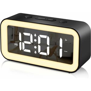 RHAFAYRE Digital Alarm Clock, led Digital Clock with Adjustable Night Light Snooze Function 2 Alarm 12/24Hr usb Powered Digital Alarm Clock Child Teen Adult