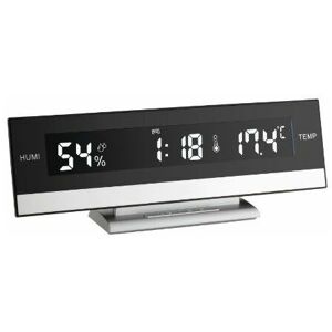 60.2011 Digital table clock Rectangular Black,Silver table clock - TFA