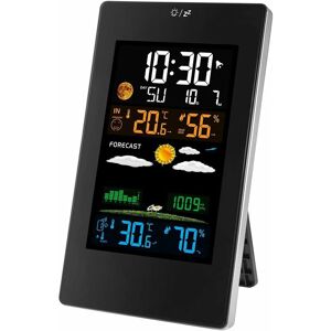 LANGRAY Wireless Weather Station, Thermometer Hygrometer Barometer Indoor Outdoor, Digital Clock Alarm Clock with Outdoor Sensor Display Time Date Day Moon