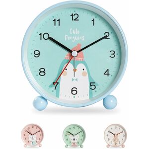 ALWAYSH Child Boy Girl Alarm Clock, Educational Alarm Clock for Kids, Easy to Set and Battery Operated, Night Light Quiet Non-ticking Travel Alarm Clock