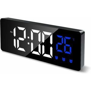 PESCE Digital Alarm Clock, Smart Alarm Clock with 3 Alarm Settings and Snooze Function, Bedside Alarm Clock with led Display Showing Time and Temperature