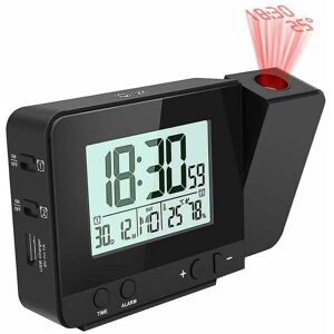 MUMU Digital Projection Alarm Clock for Bedroom, Large Ceiling Projection Alarm Clock with usb Port, Battery Backup, 180 Projector, led Display