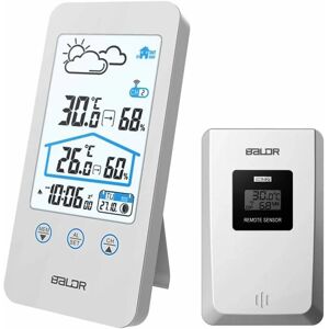 TINOR Indoor Outdoor Thermometer Wireless Digital Hygrometer Temperature Gauge with Time,Temperature Humidity Sensor