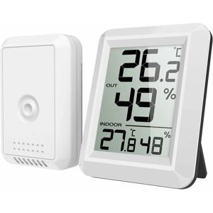 TINOR Indoor and Outdoor Thermometer, Connected Thermometer with Wireless Outdoor Sensor, Digital Hygrometer Thermometer with Large lcd Screen, Switch℃/℉,