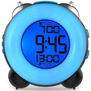 MUMU Loud Alarm Clock for Heavy Sleepers with Optional Alarm Dual Alarm Setting Snooze Function (Full Blue) 1pcs