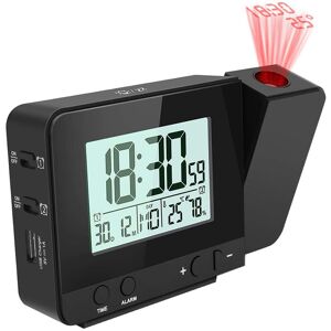 PESCE Projection Digital Alarm Clock for Bedrooms, Large Alarm Clock with Projection on Ceiling with usb Port,Battery Backup, 180°Projector, led Display