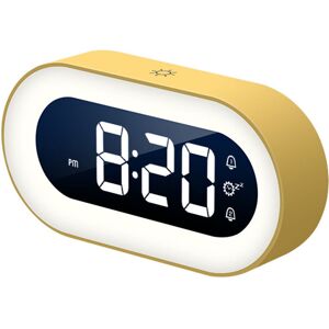 PESCE Small Colorful led Digital Alarm Clock with Snooze, Simple to Operate, Full Range Brightness Dimmer, Adjustable Alarm Volume, Outlet Powered Compact