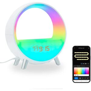 Valuelights - Smart Sunrise Alarm Clock Wireless Charging Bluetooth Speaker rgbic Weather Lamp