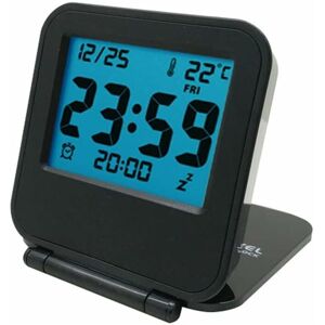 Alwaysh - Small Mini Digital Travel Alarm Clocks, Battery Operated Travel Clock (Classic Black)