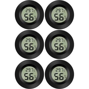 Ccykxa - 6 PCS,Black)Mini Digital lcd Thermometer Hygrometer Temperature Humidity -5070℃ 10%99% rh Thermo Hygrometer Indicator for Office Kitchen