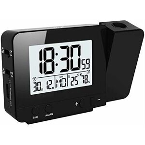 HÉLOISE Digital Ceiling Projection Alarm Clock Multi-Angle Thermometer Hygrometer usb Charger Projector Bedroom Living Room Office Silver