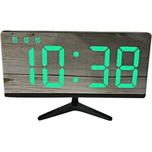 Tlily - led Digital Children'S Electronic Alarm Clock Mirror Temperature with Snooze Function Desk Green Light