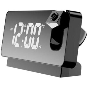 CYSLMUK Projection Alarm Clock for Bedroom, Digital Alarm Clock Radio with 0-100% Dimmer and 2 usb Charging Ports, 180° Rotatable Projector, Dual Alarm,