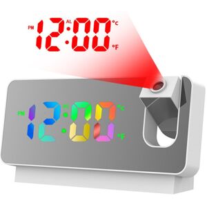 WOIYIC 180° Projection Alarm Clock, Digital Alarm Clock with Large LED Display, Non-Ticking Analog Alarm Clock with Temperature Date, Digital Alarm Clock WOIYIC 180° Projection Alarm Clock, Digital Alarm Clock with Large LED Display, Non-Ticking Analog Alarm Clock with Temperature Date, Digital Alarm Clock
