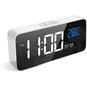 WOIYIC Digital Alarm Clock, LED Alarm Clock with Snooze Function, USB Port Charging (White) WOIYIC Digital Alarm Clock, LED Alarm Clock with Snooze Function, USB Port Charging (White)