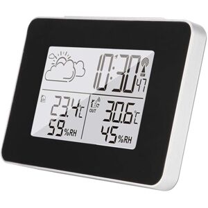 IKODM Digital Alarm Clock with Snooze Function Digital Weather Station Clock Thermometer Hygrometer Wireless Indoor and Outdoor Large Backlit lcd Display IKODM Digital Alarm Clock with Snooze Function Digital Weather Station Clock Thermometer Hygrometer Wireless Indoor and Outdoor Large Backlit lcd Display