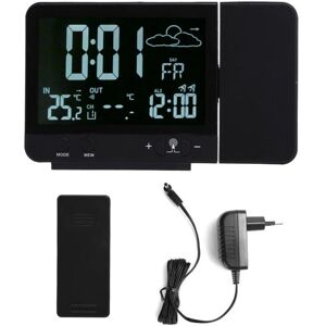 SNQ Digital Projection Alarm Clock, Radio Ceiling Projection Alarm Clock with Weather Station, Wired Thermometer, Hygrometer, Temperature and Humidity SNQ Digital Projection Alarm Clock, Radio Ceiling Projection Alarm Clock with Weather Station, Wired Thermometer, Hygrometer, Temperature and Humidity