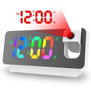 TORMATOR LED Projection Alarm Clock Radio - Digital Alarm Clock with Adjustable Mirror Display, Temperature Display, and Color Keys TORMATOR LED Projection Alarm Clock Radio - Digital Alarm Clock with Adjustable Mirror Display, Temperature Display, and Color Keys