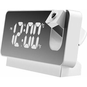 Dewdat - Projection Alarm Clock for Bedroom, Digital Alarm Clock Radio Dimmer and usb Charging Ports, 180° Rotable Projector, Dual Alarm, Snooze, Dewdat - Projection Alarm Clock for Bedroom, Digital Alarm Clock Radio Dimmer and usb Charging Ports, 180° Rotable Projector, Dual Alarm, Snooze,