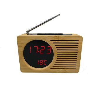 Dhklfa - Retro Bedside Wooden Clock Radio, Lazy Mute Alarm Clock, Creative Gift Electronic Clock New Bamboo led Clock fm Radio Electronic Clock Radio Dhklfa - Retro Bedside Wooden Clock Radio, Lazy Mute Alarm Clock, Creative Gift Electronic Clock New Bamboo led Clock fm Radio Electronic Clock Radio