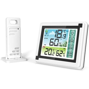 TLILY Touch Screen Weather Station with Wireless Sensor, Alarm Clock, Thermometer, Hygrometer, Sunrise and Sunset Times TLILY Touch Screen Weather Station with Wireless Sensor, Alarm Clock, Thermometer, Hygrometer, Sunrise and Sunset Times