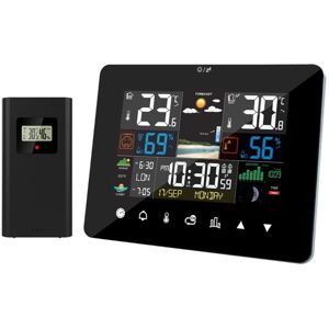 IKODM Weather Station with Indoor Outdoor Wireless Sensor Sunrise Sunset Weather Station Alarm Clock Thermometer Hygrometer Touch Screen Operation with IKODM Weather Station with Indoor Outdoor Wireless Sensor Sunrise Sunset Weather Station Alarm Clock Thermometer Hygrometer Touch Screen Operation with