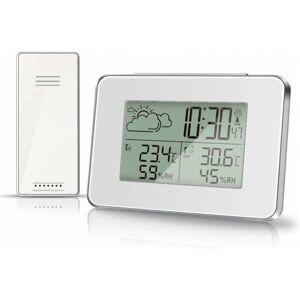 YMYNY White Wireless Weather Station Thermometer Hygrometer for Indoor and Outdoor with External Sensor, lcd Display, Digital Temperature and Humidity YMYNY White Wireless Weather Station Thermometer Hygrometer for Indoor and Outdoor with External Sensor, lcd Display, Digital Temperature and Humidity