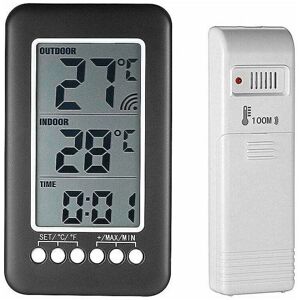 Alwaysh - Wireless Indoor Outdoor Thermometer with Digital Clock Wireless Weather Station with Outdoor Sensor, Black Friday 2020 Temperature Monitor Alwaysh - Wireless Indoor Outdoor Thermometer with Digital Clock Wireless Weather Station with Outdoor Sensor, Black Friday 2020 Temperature Monitor